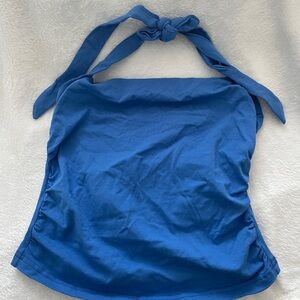 SHEIN Blue Tie-Back Crop Top